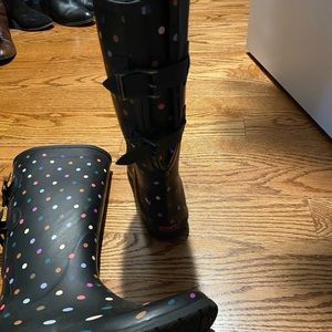 Colorful polka dot Chooka rain boots
